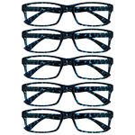 The Reading Glasses Company Blue Tortoiseshell Value 5 Pack Mens Womens Designer Style Readers RRRRR92-3 +2.00