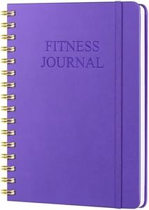 Fitness Journal-Workout Journal for Women & Men, Hard Cover Leather Fitness Planner, Workout Log Book With Gym Goals, Calendar, Progress Tracker, A5-5.7" x 8.3" - Purple