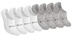 Saucony Women's 8 Pairs No Show Cushioned Invisible Liner Socks, White/Grey (8 Pairs), Shoe Size: 5-10