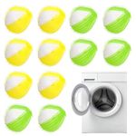 Hao Zhu 12 Pcs Pet Hair Remover Washing Machine, Washing Machine Hair Catcher, Dog Hair Remover Washing Machine, Reusable Lint Collector for Cat Dog Fur, Gentle Fabric-Friendly Laundry Helper