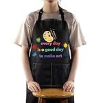 BWWKTOP Artist Painters Apron With Pockets Art Teacher Apron Every Day Is A Good Day To Make Art Adjustable Apron, Every Day is, Big