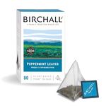 Birchall Tea Bags, Peppermint Tea Gift Set, Caffeine Free Tea Bursting with Full Flavour, Perfect Vegan Gifts, 80 Plant-Based Prism Tea Bags