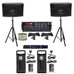 Rockville Karaoke Machine System w/ Pair 10" Speakers+Bluetooth Mixer Amp+Mics