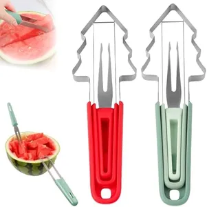 3-in-1 Watermelon Cutter Slicer Tool, Multi Stainless Steel Fruit Cutter, Fork Slicer (Set)