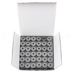 CleverDelights Black Prewound Bobbins - Size M Bobbins - Plastic Sided - 1 x 7/16