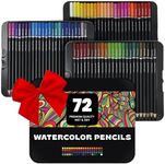 HIPPIE CRAFTER Watercolor Colored Pencils for Adult Coloring Professional 72 Bulk Pencil Set Water Color Pencils Painting Art for Artists & Beginners Drawing Watercolor Pencils