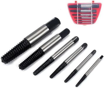 hautllaif Screw Extractor Set, Bolt Extractor Tool Kit for Damaged Screws, Easy Out Stripped Stud Remover, Drill Bit Set Included (6pcs)