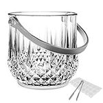 HOMALZ Ice Bucket with Tongs Keeps Ice Frozen Longer Beer, Champagne and Wine Ice Bucket Set 1.1L Buckets for BBQs, Parties, Bars, Clubs, Restaurants, Home Bar, Trasparent Plastic