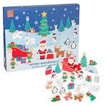 Winter Wonderland Toy Advent Calendar 2023 Kids - Wooden Childrens Calendars for 1 Year Old Baby, Toddler Boys Girls with Santa, Snowmen, Elves, Animals - Christmas Countdown Gifts by Orange Tree Toys