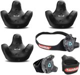 HTC 3 Pack VR VIVE Tracker (3.0) - with Rebuff Reality TrackBelt + 2 TrackStraps Full Body Tracking VR Bundle, Black