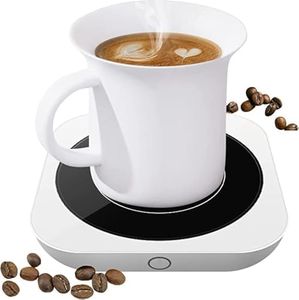 Chauffe-Tasse à Café pour Bureau, 36W Chauffe Plat Electrique avec Réglage à Trois Températures (Up to 176°F/80℃), Plaque Chauffante à Tasse Thé/Eau/Lait, Mug Warmer, Blanc (Pas de Tasse)