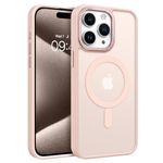 BENTOBEN Case for iPhone 15 Pro, [Compatible with MagSafe] Slim Translucent Matte Magnetic Soft TPU Bumper Shockproof Protective Women Girl for iPhone 15 Pro Phone Case, Light Pink