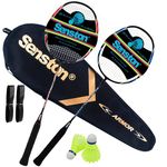 Senston G3 Handle Badminton Racket Set Graphite Shaft Badminton Racket - Including 1 Badminton Bag/2 Rackets/2 Badminton/2 Grip