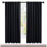 NICETOWN Living Room Blackout Draperies Curtains - (Black Color) W52 x L72, 2 Pieces, Room Darkening Window Blackout Drape Panels