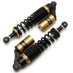 Hegeiisy 340mm 13.38 inch 7mm Spring Universal Motorcycle Air Shock Absorber Rear Suspension ATV Quad Scooter Dirt Bike For 50cc 75cc 90cc 125cc 150cc 250cc 300cc Black Gold