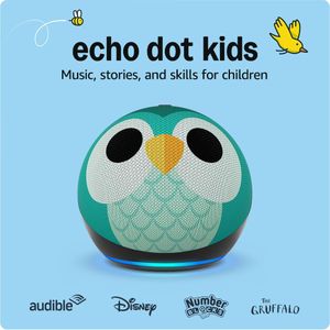 Echo Dot Kids Smart Speaker with Alexa, Owl – Wi-Fi, Bluetooth, 1 Year Kids+