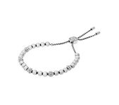 Michael Kors Stainless Steel and Pavé Crystal Beaded Bracelet for Women, Color: Silver (Model: MKJ5219040)