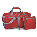 FATMUG Light Foldable Duffel Bag for Travel, Packing and Storage - Men and Women - (60L, Red)