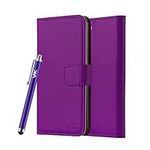 Apple iPhone 6 / 6S Case Luxury Leather Magnetic Flip Wallet Card Holder Stand View Cover (Purple)