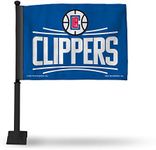 NBA Los Angeles Clippers Car Flag, Black Pole, Blue, 19"