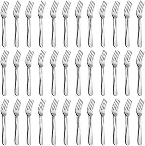 36-Piece Salad Forks Set, Funnydin 5.9" Stainless Steel Forks Silverware, Durable Dessert Forks Set, Cost-effective Small Forks for Home, Kitchen, Restaurant - Mirror Polished, Dishwasher Safe