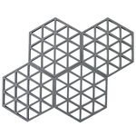 4 Pack Silicone Trivet Mats, Geometric Figure Heatproof Hot Pads Pot Holder, Non Slip Flexible Durable Heat Resistant Coaster Kitchen Countertop Table Mats (Triangle-Grey)