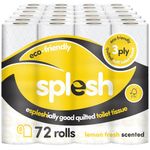 Splesh by Cusheen 3-ply Toilet Roll - Lemon Fragrance (72 Pack) Soft, Quilted Bulk Toilet Rolls, Toilet Tissue and Loo Rolls – Eco-Friendly Toilet Paper Sustainably Crafted in The UK