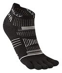 Hilly Unisex Toes - Socklet Min Cushioning, Running Sock, Black/Grey/Light Grey, M UK