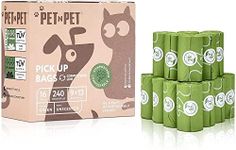 PET N PET Compostable Dog Poop Bags, 240 Counts 16 Rolls Plant-Based ASTM D6400 & EN 13432 OK Compost Certified Dog Poo Bags, Unscented Dog Waste Bags, Thick Poop Bags, Dog Bags for Poop - 9x13 Inches