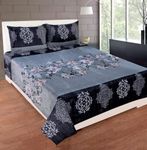 RD Trend 190 GSM Flannel Warm Bedsheets for Winter, Double Flat Size 90 X 100 Inches, 2 Pillow Covers 300 TC 18 X 28 Inches (Grey, Double Flat)