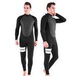 Realon Wetsuit Men Full 3/4mm Surfing Suit Diving Snorkeling Swimming Jumpsuit (3/4mm Black, Large)