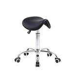 KKTONER Rolling Saddle Stool PU Lea