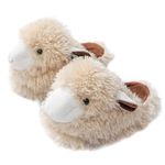 Onmygogo Ladies Novelty Animal Plush Slippers, Winter Indoor Home Scuff Slippers for Women (4-6 UK, Sheep)