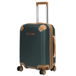 Rocklands® Expandable 4 Wheel ABS-PC Hard Shell Luggage Suitcase TSA Lock (Dark Green, Small (Carry on) 55 x 39 x 24 cm)