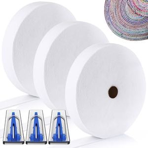 Mindsoft 2 Roll 75/150/230/300 Yard Cotton Blend Batting on a Roll 2 1/4 Inch Cotton Batting Roll with Tube Maker Rulers for Quilts Needle Punched Cotton Batting for Rug Purse Braided Rug Throw Rug