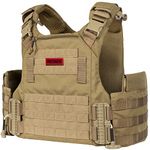 OneTigris Airsoft Vest - FYR Tactical Vest Molle Quick-release Plate Carrier Vest Lightweight Military Vest 500D Nylon for Airsoft Games CS Outdoor Training Games, Coyote Brown