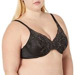 Playtex Secrets Women's Feel Gorgeous Underwire Bra, Black Embroidery,42B