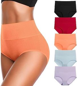 JojoQueen Underwear for Women,Women's High Waist Cotton Underwear Soft Brief Panties