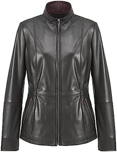 Bigardini Women's Italian Genuine Leather Jacket - Real Lambskin Leather Jacket for Women - Black (XS)