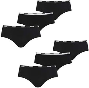 PUMA Women's Underwear Underwear 6 Hipster (2x3) in Value Pack, Black, Small