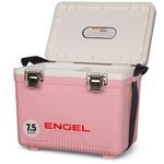 Engel 7.5-Quart 8-Can EVA Gasket Seal Ice and DryBox Cooler with Carry Handles and Shoulder Strap, Pink