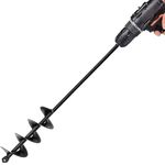 TCBWFY Auger Drill Bit Garden Plant Flower Bulb Auger Rapid Planter Bulb & Bedding Plant Auger for 3/8" Hex Drive Drill Earth Auger Drill Fence Post Umbrella Hole Digger 1.8x14.6 in/4.6x37cm