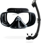 CRESSI Estrella + Seal Dry Combo Black/Black - Adult Combo Set Estrella Mask and Innovative Seal Dry Snorkel, perfect for Diving Snorkelling, Black/Black, One Size