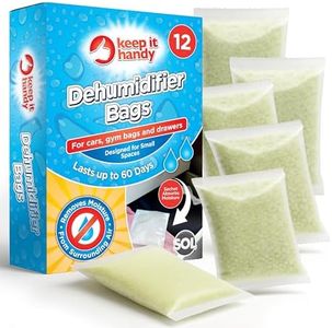 SOL 12pk Dehumidifier Bags - Interior Dehumidifiers Disposable for Home, Wardrobe & Car - Moisture Absorbers with Damp Control & Odor Removal - Compact & Portable - Fits in Small Area
