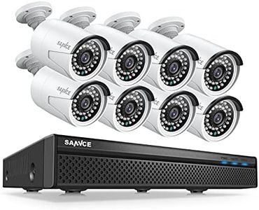 SANNCE 5MP Caméra Kit Système de Surveillance, 8CH PoE NVR Kit de Vidéo Caméra et 8X 5MP IP Caméra de Vidéosurveillance Extérieure, Vision Nocturne, détection de Mouvement (sans Disque Dur)