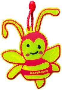 AdayPeace Safety Reflectors-Bee-Fun-to-Wear,Ultra Bright,Night Reflective Keychain,Stylish Reflective Gear for Jackets, Bags, Backpacks, Strollers and Wheelchairs with Kids,Adults,Dogs- Made in Red(red)