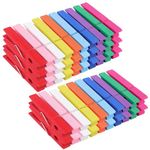 50 Pack Wooden Clothes Pins, 2.9 Inch Large Wooden Clothespins Photo Clips, Rust Resistant Hardwood Clothespins for Crafts, Decoration (Colorful)