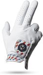 Pins & Aces - Rocket Pop Golf Glove Design - Premium AAA Cabretta Leather, Long-Lasting Durable Tour Glove for Men or Women - Premium Leather Golf Glove Left & Right Hand (Small, Right)