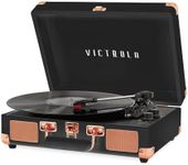 Victrola Vintage 3-Speed Bluetooth Portable Suitcase Record Player with Built-in Speakers | Upgraded Turntable Audio Sound|Black Rose Gold, Model Number: VSC-550BT-BRG