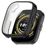 Wisely Protective Case Cover Compatible Amazfit Bip 5 SmartWatch Full Screen Protector Soft Case HD Clear, Luxury Black